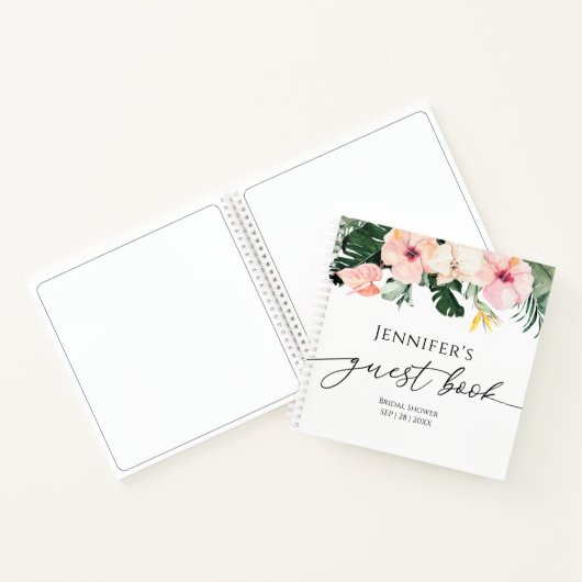 Tropical Floral Gastenboek Vrijgezellenfeest Notitieboek (Binnen)
