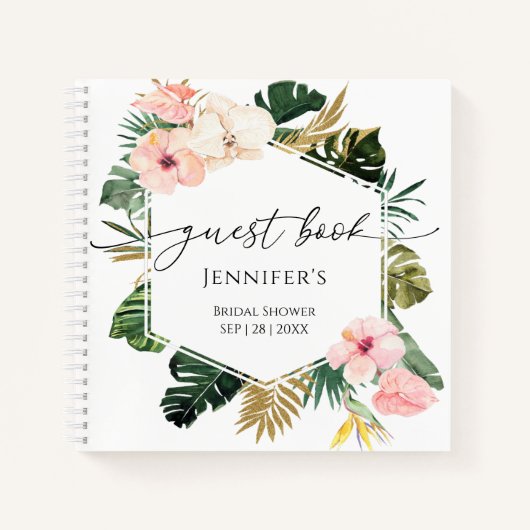 Tropical Floral Gastenboek Vrijgezellenfeest Notitieboek (Voorkant)