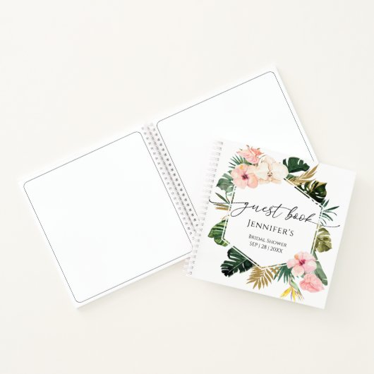 Tropical Floral Gastenboek Vrijgezellenfeest Notitieboek (Binnen)
