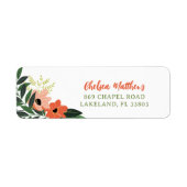 Tropical Floral gepersonaliseerd retouradres Etiket (Voorkant)