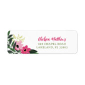 Tropical Floral gepersonaliseerd retouradres Etiket (Voorkant)
