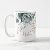 Tropical floral Gepersonaliseerde naam mok (Links)