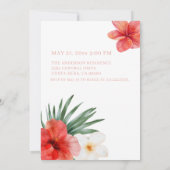 Tropical Floral Graduation Party Uitnodiging (Achterkant)