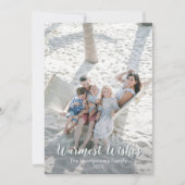 Tropical Floral Green White Warm Wishes  Feestdagenkaart (Voorkant)