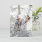 Tropical Floral Green White Warm Wishes  Feestdagenkaart (Staand voorkant)