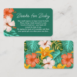 Tropical Floral Hawaiian Aloha Baby Boekaanvraag Informatiekaartje