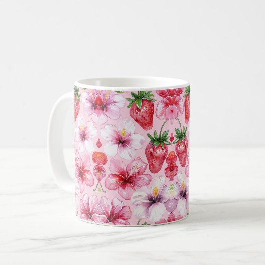 Tropical Floral Koffiemok (Voorkant links)