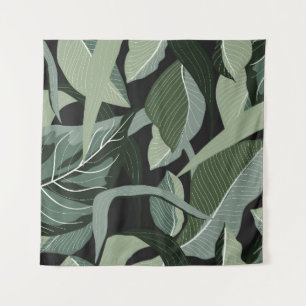 Tropical Floral: lijn art. Wandkleed