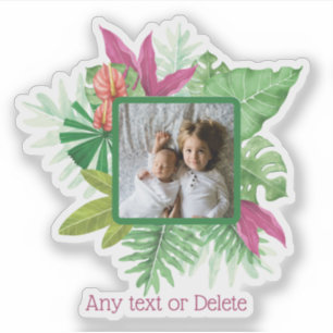 Tropical Floral Lijst Custom Foto en Tekst Sticker