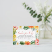 Tropical Floral Luau Baby shower Boeken voor Baby Informatiekaartje (Staand voorkant)