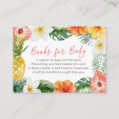 Tropical Floral Luau Baby shower Boeken voor Baby Informatiekaartje (Voorkant)