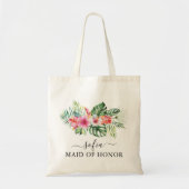 Tropical Floral Maid of Honor Tote Bag (Voorkant)