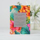 Tropical Floral Memorial Foto Sympathy Begrafenis Bedankkaart (Staand voorkant)