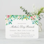 Tropical Floral Moederdag Brunch Uitnodiging (Staand voorkant)