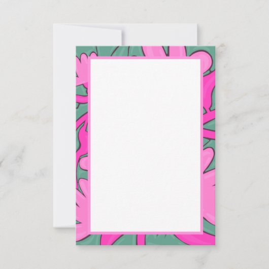 Tropical Floral Motif Flat Thank You Card Bedankkaart (Voorkant)