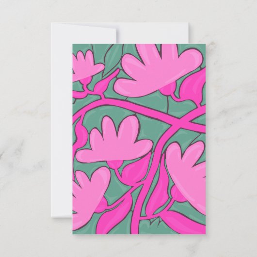 Tropical Floral Motif Flat Thank You Card Bedankkaart (Achterkant)