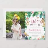 Tropical Floral Oerwoud Animals Kids Verjaardagsfo Kaart (Voorkant)