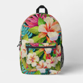 Tropical Floral Oil Painting Style Bedrukte Rugzak (Voorkant)