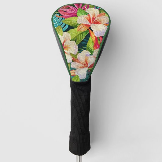 Tropical Floral Oil Painting Style Golfheadcover (Voorkant)