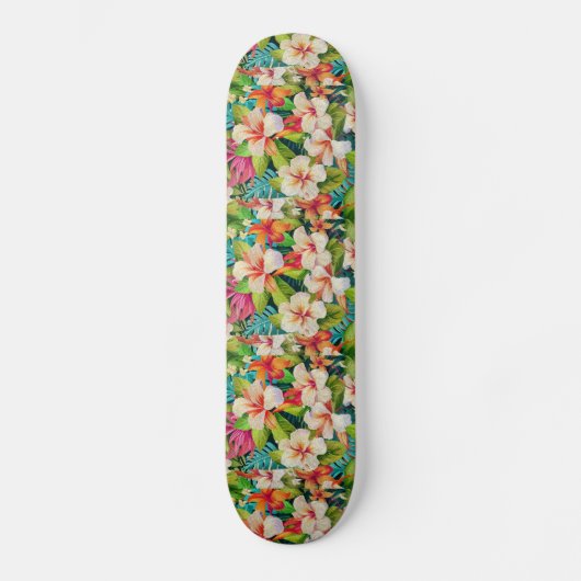 Tropical Floral Oil Painting Style Persoonlijk Skateboard (Voorkant)