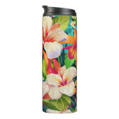 Tropical Floral Oil Painting Style Thermosbeker (Geroteerd rechts)