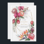 Tropical Floral Paradise Botanical Gold Wedding  Kaart<br><div class="desc">Customize for your event</div>
