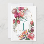 Tropical Floral Paradise Botanical Gold Wedding Kaart (Voorkant)