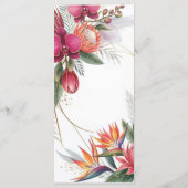 Tropical Floral Paradise Botanical Gold Wedding  Menu (Achterkant)