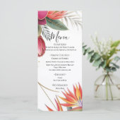 Tropical Floral Paradise Botanical Gold Wedding  Menu (Staand voorkant)