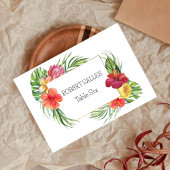 Tropical Floral Paradise Trouwtafel Nummer Kaart Notitiekaartje