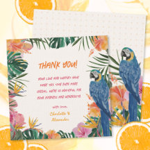 Tropical Floral Parrot Waterverf Baby shower
