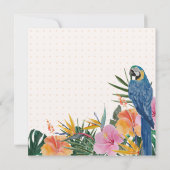 Tropical Floral Parrot Waterverf Baby shower Kaart (Achterkant)