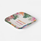 Tropical Floral Parrot Waterverf Baby shower Papieren Bordje (Gebogen)