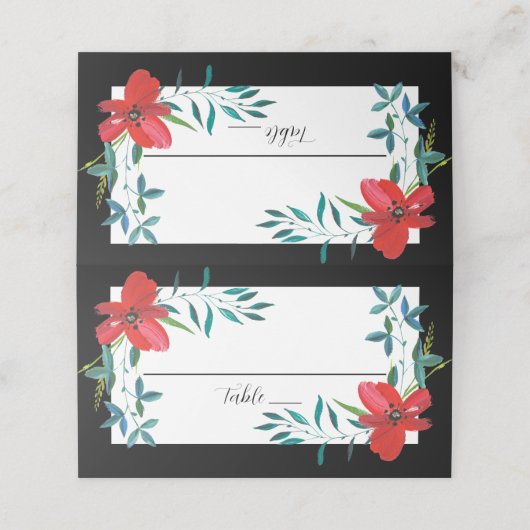 Tropical Floral Place Card Plaatskaartje (Buitenkant ongevouwen)