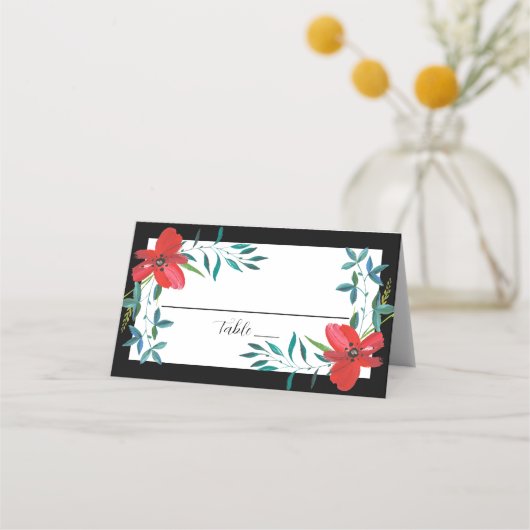 Tropical Floral Place Card Plaatskaartje (Voorkant)