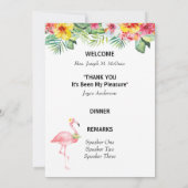 Tropical Floral Retirement Party-programma Kaart (Achterkant)