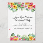 Tropical Floral Retirement Party-programma Kaart (Voorkant / Achterkant)