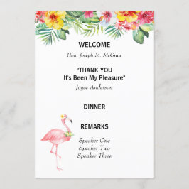 Tropical Floral Retirement Party-programma Kaart