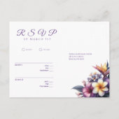 Tropical Floral-RSVP-Wedding- Briefkaart (Achterkant)