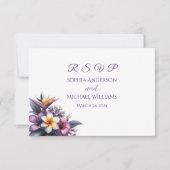 Tropical Floral-RSVP-Wedding- Briefkaart (Voorkant)
