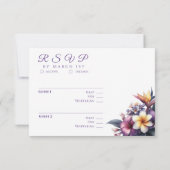 Tropical Floral-RSVP-Wedding- Briefkaart (Achterkant)