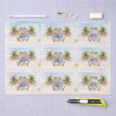 Tropical Floral Sea Turtles in a Jar Decoupage  Tissuepapier (Craft)