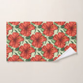 Tropical floral seamless pattern red flowers bad handdoek (Handdoek)