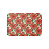 Tropical floral seamless pattern red flowers badmat (Voorkant)