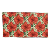 Tropical floral seamless pattern red flowers kussensloop (Achterkant-Rechts)