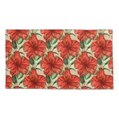 Tropical floral seamless pattern red flowers kussensloop (Achterkant-Links)