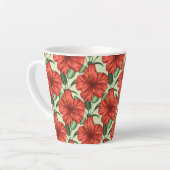 Tropical floral seamless pattern red flowers latte mok (Linkerhoek)