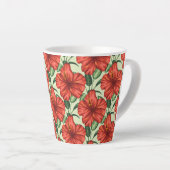 Tropical floral seamless pattern red flowers latte mok (Rechterhoek)