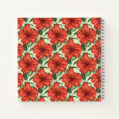 Tropical floral seamless pattern red flowers notitieboek (Achterkant)