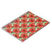Tropical floral seamless pattern red flowers notitieboek (Linkerzijde)